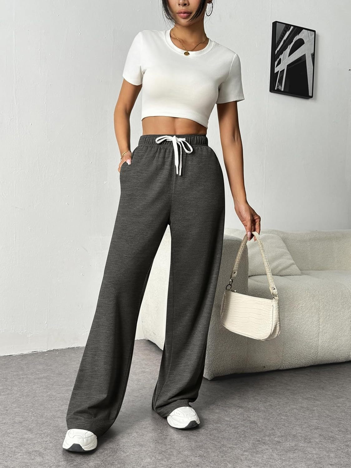 Drawstring Wide-Leg Pants