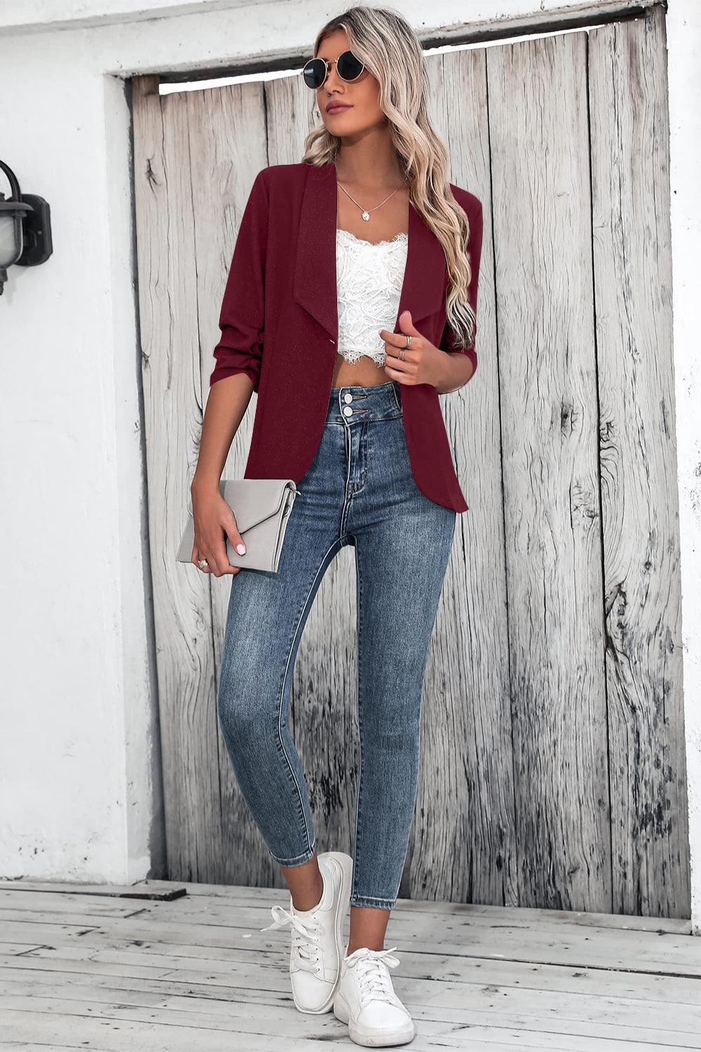 Ruched Blazer