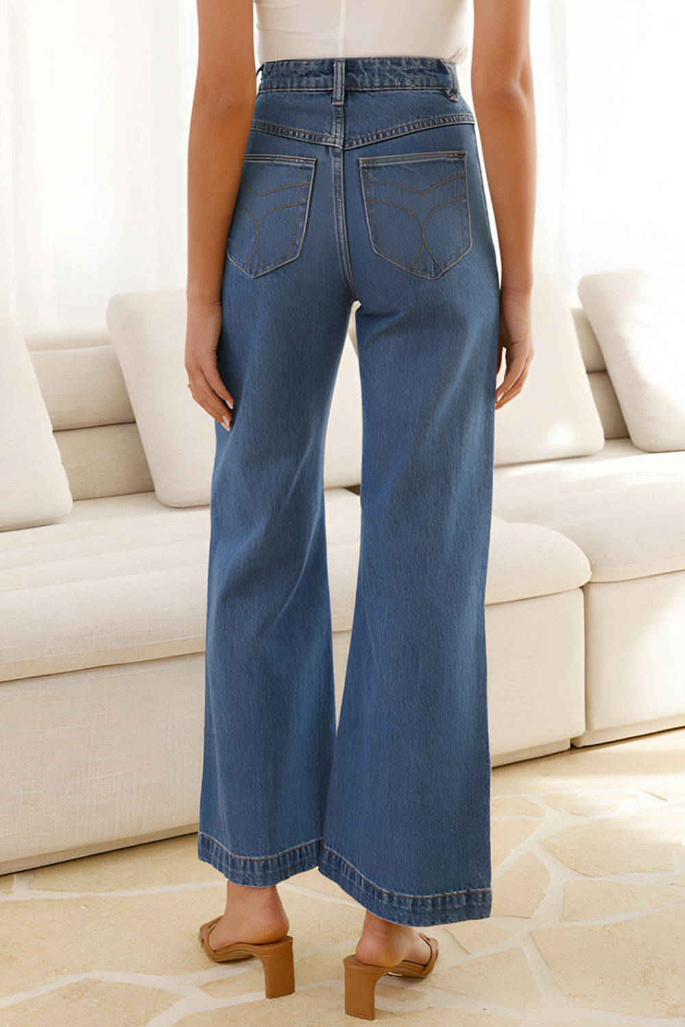 High-Waist Bootcut Jeans