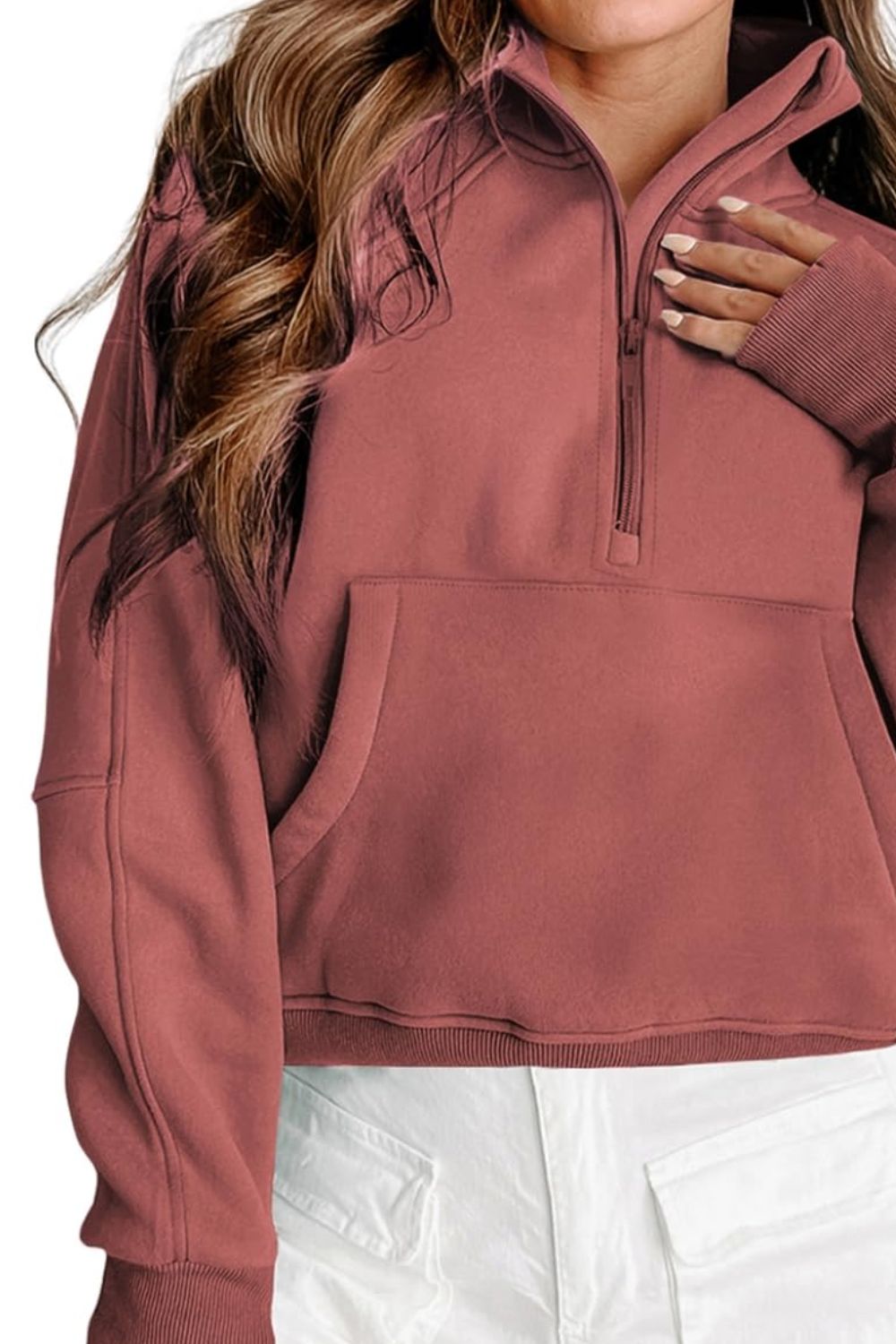 Half-Zip Pocketed Sweatshirt