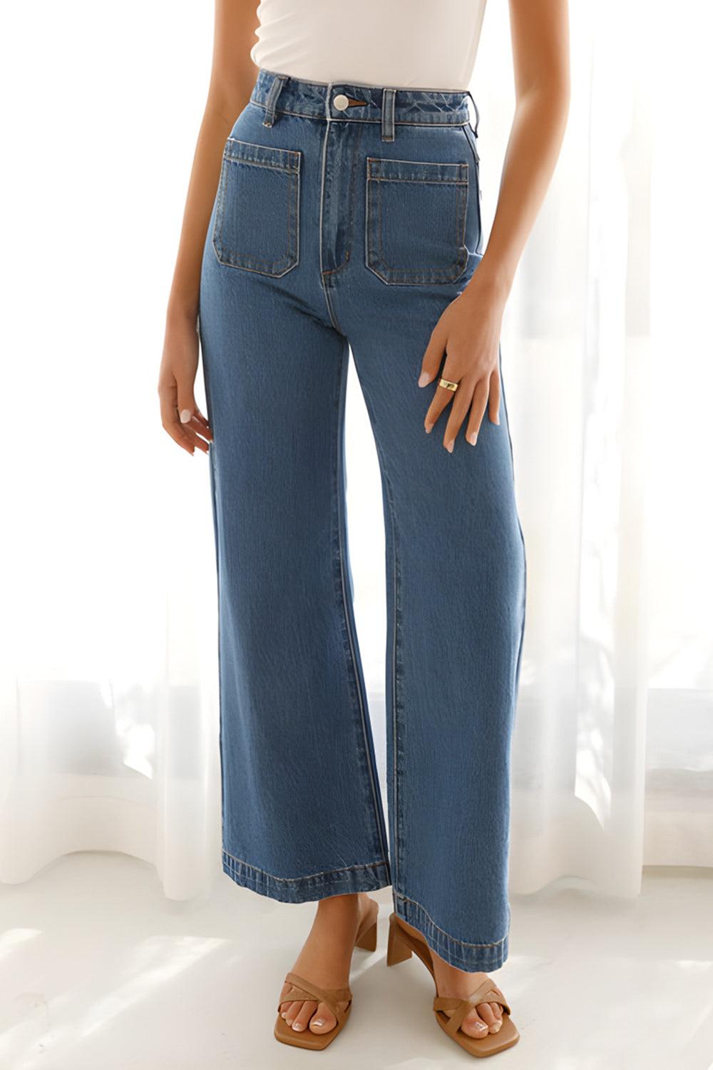 High-Waist Bootcut Jeans