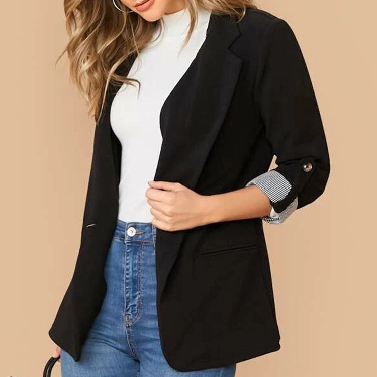 Roll-Tab Sleeve Blazer