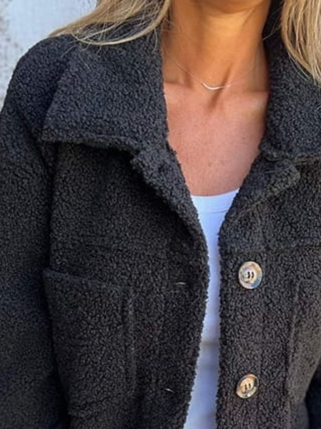 Fuzzy Button-Up Jacket