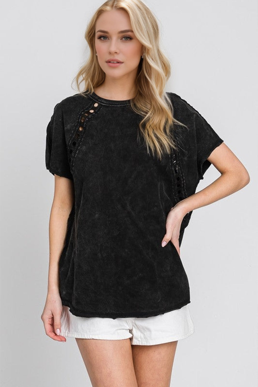 Cutout Round Neck T-Shirt