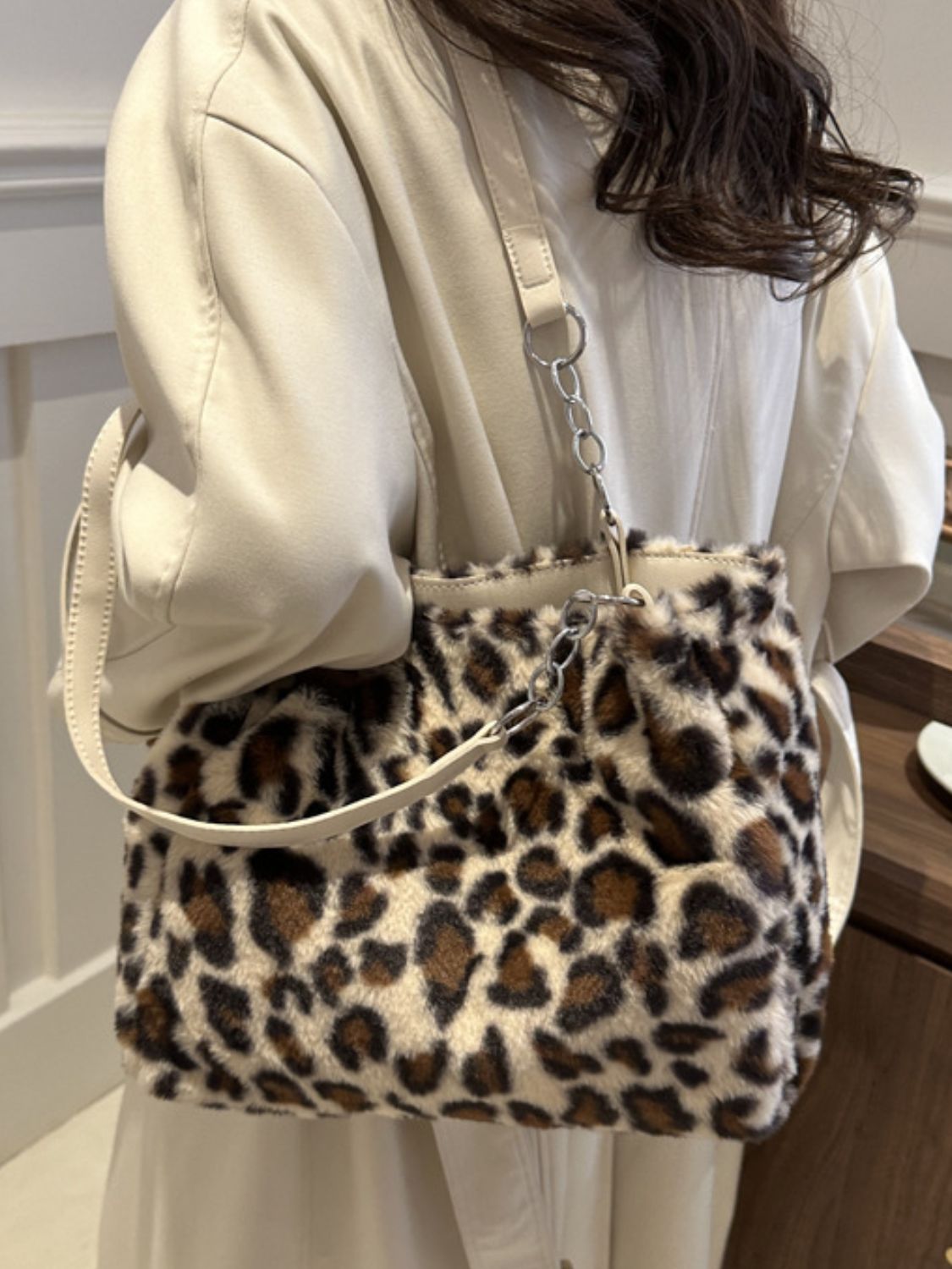 Faux Fur Leopard Bag