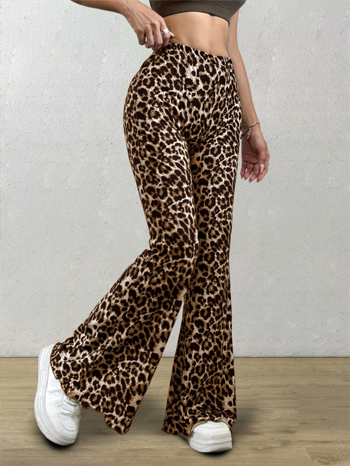 Leopard Print Flare Pants