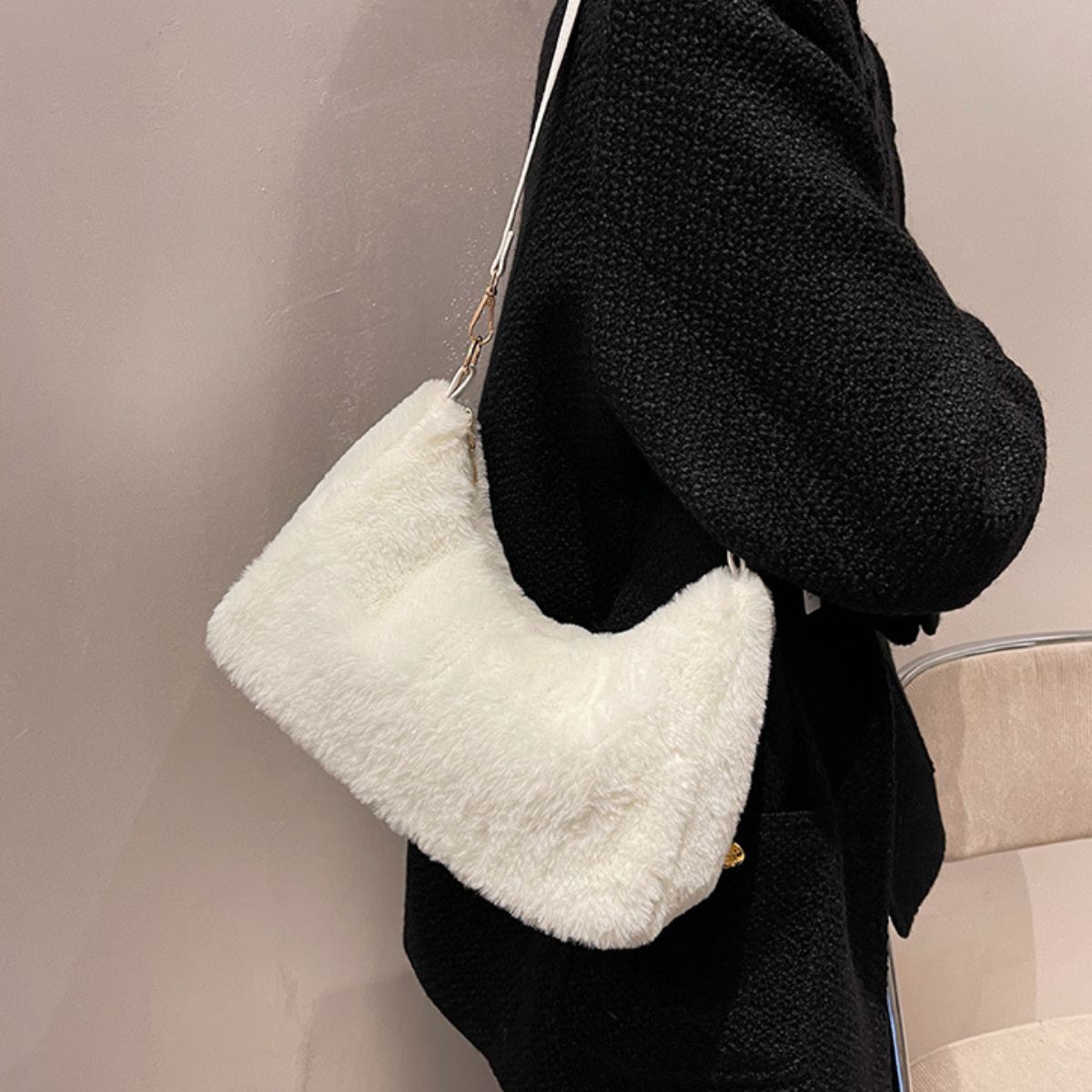 Faux Fur Shoulder Bag