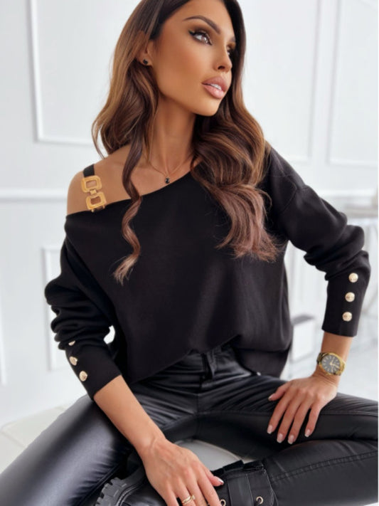 Asymmetric Buttoned Top