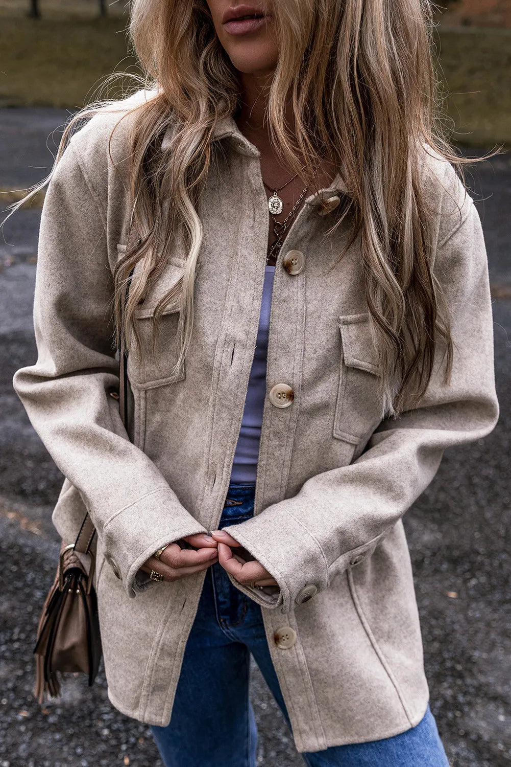 Button-Up Long Sleeve Jacket