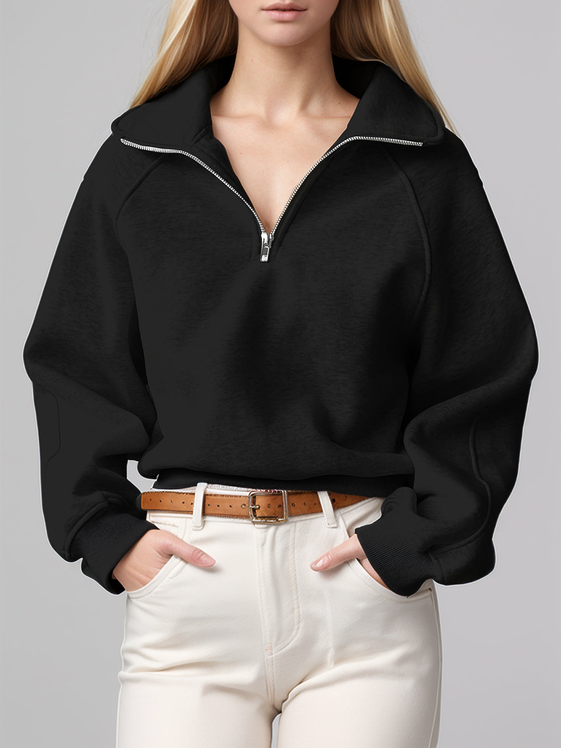 Half-Zip Long Sleeve Sweatshirt