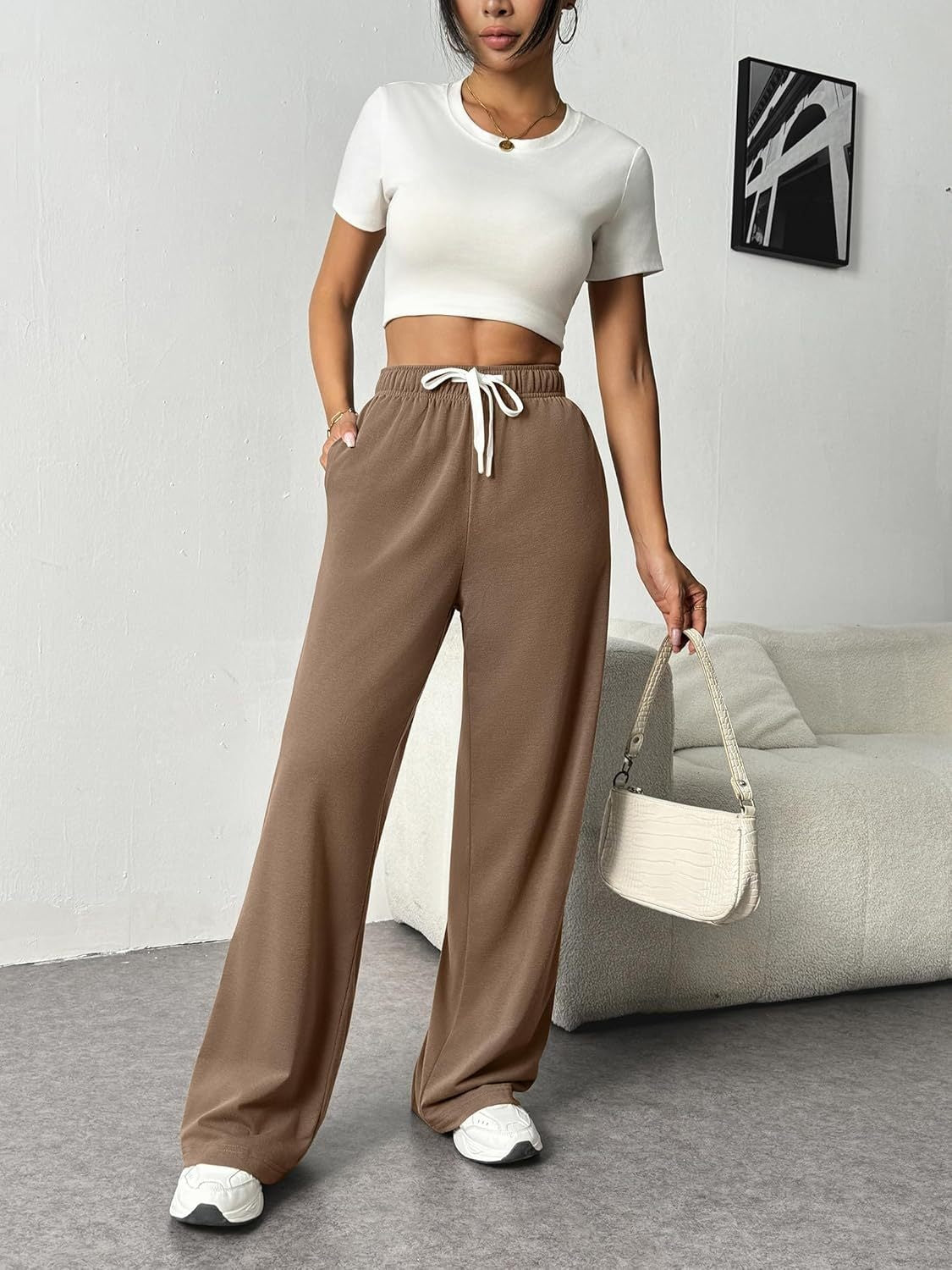 Drawstring Wide-Leg Pants