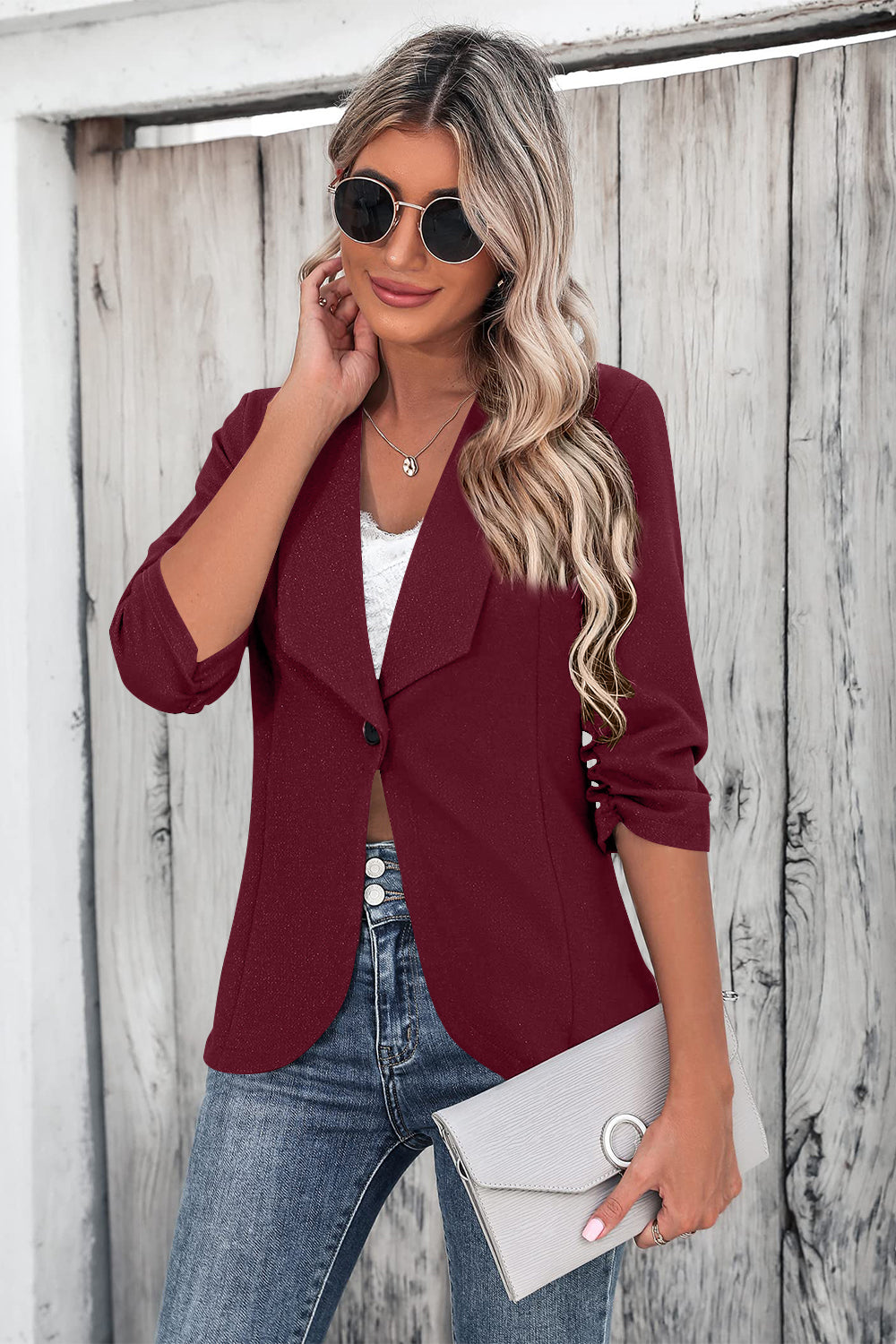 Ruched Blazer