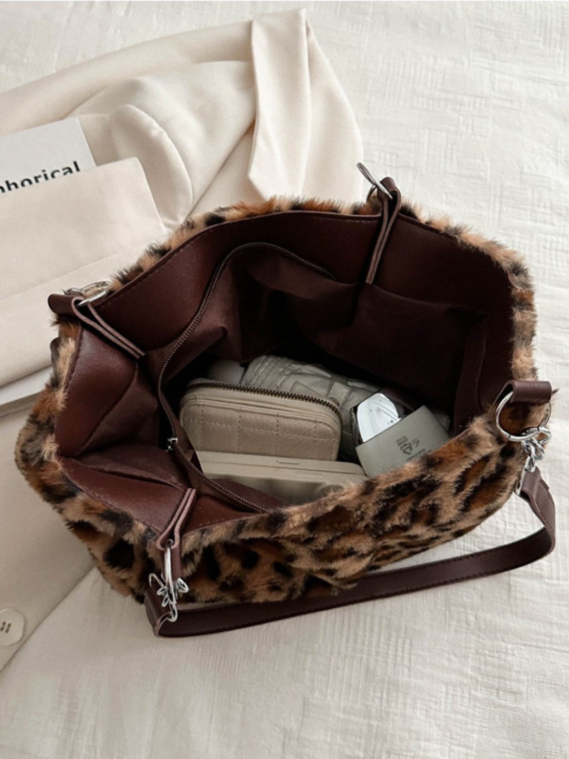 Faux Fur Leopard Bag