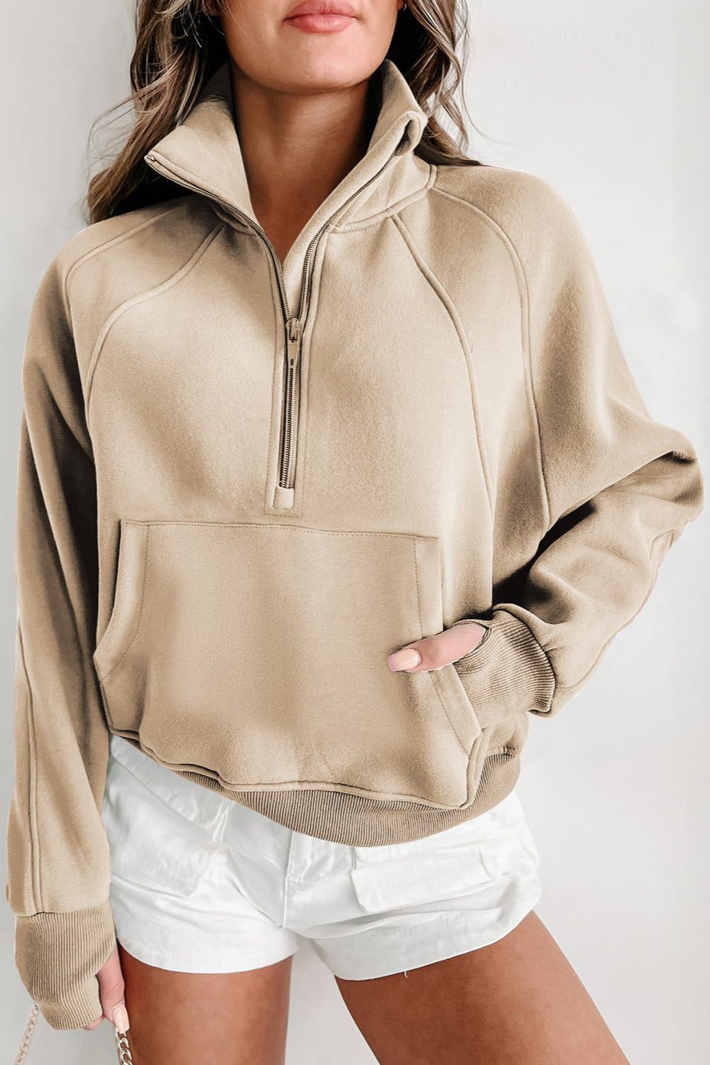 Half-Zip Pocketed Sweatshirt