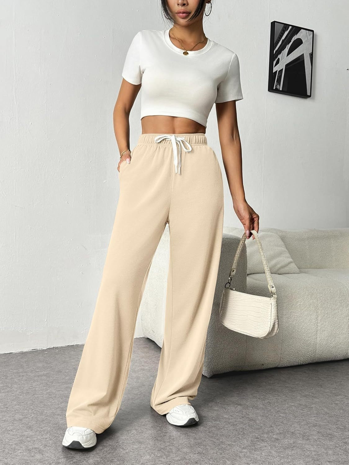 Drawstring Wide-Leg Pants