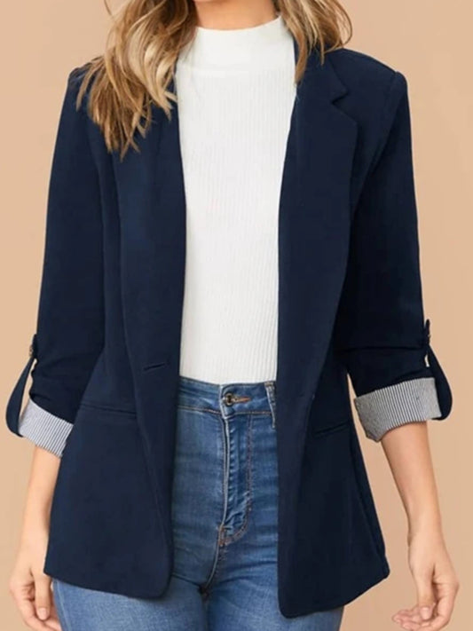 Roll-Tab Sleeve Blazer