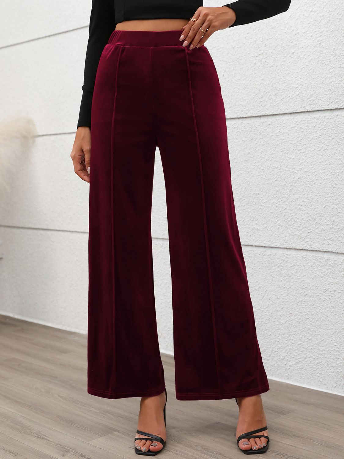 Stretch Wide-Leg Pants