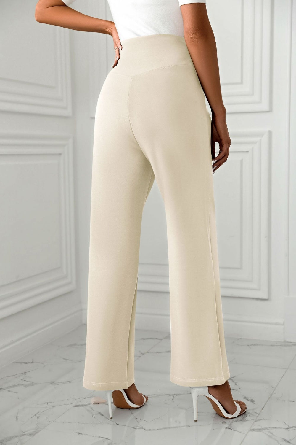 High-Waist Straight-Leg Pants