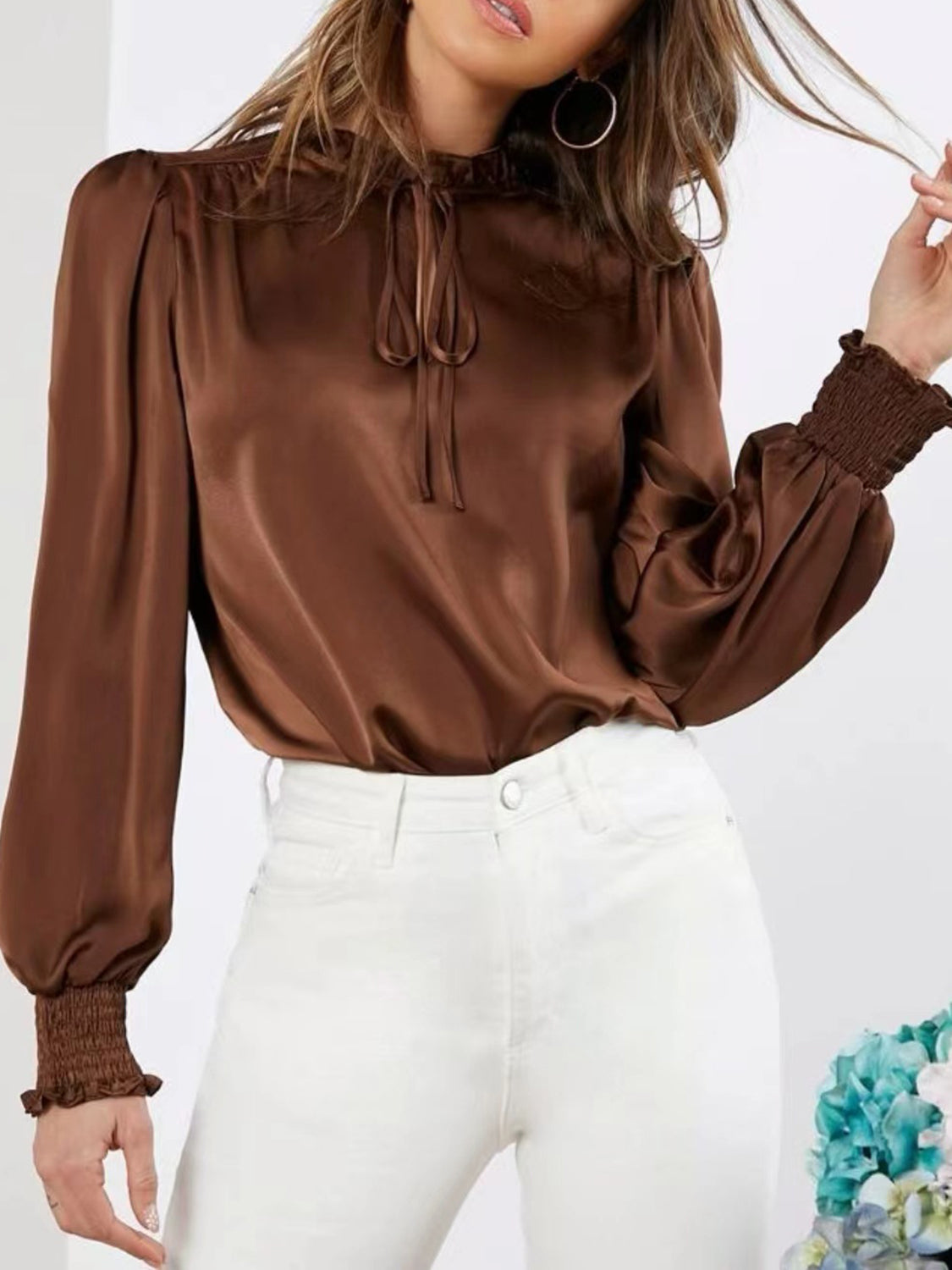 Frill Lantern Sleeve Blouse