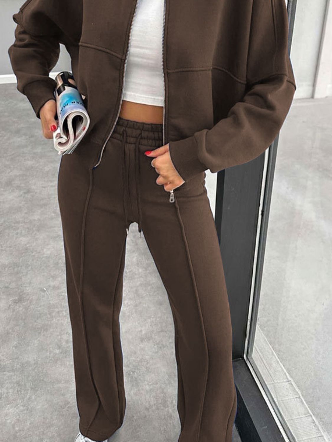 Zip-Up Jacket & Drawstring Pants Set