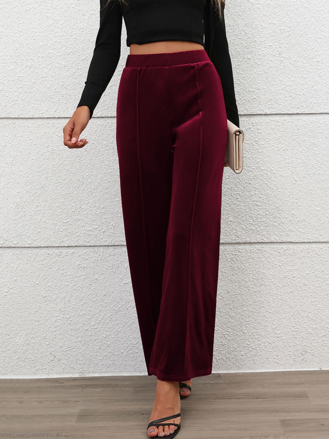 Stretch Wide-Leg Pants