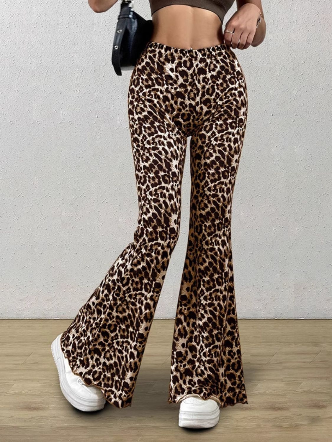 Leopard Print Flare Pants