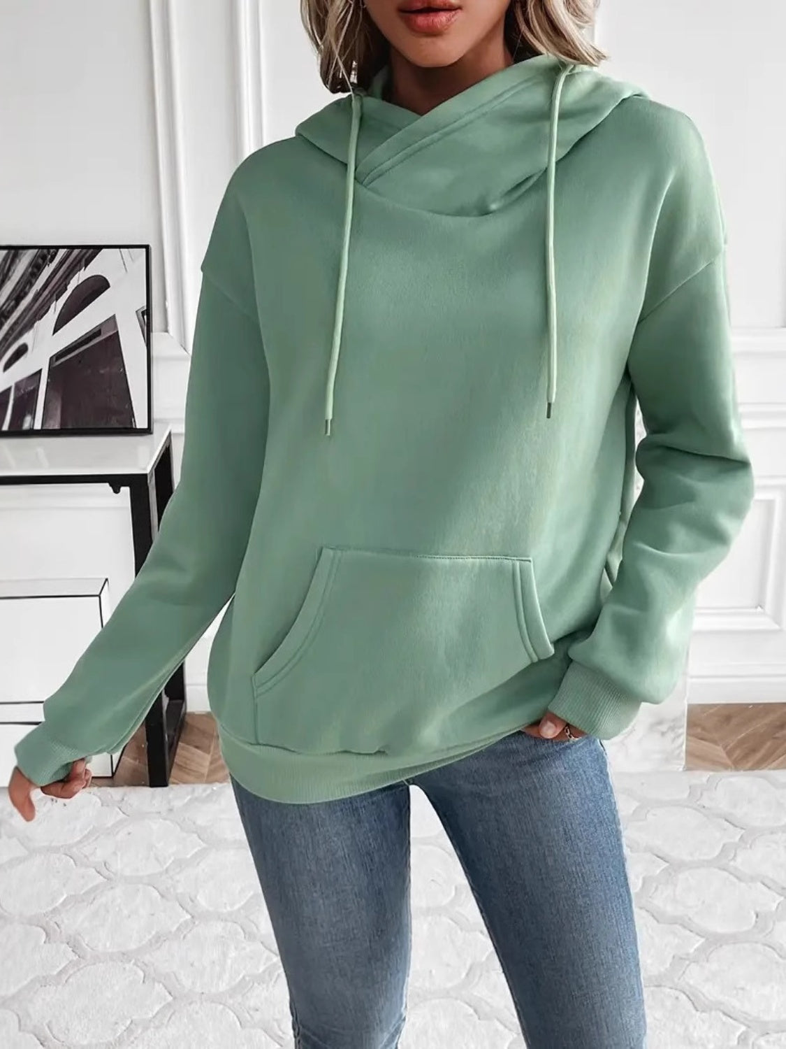 Drawstring Kangaroo Hoodie