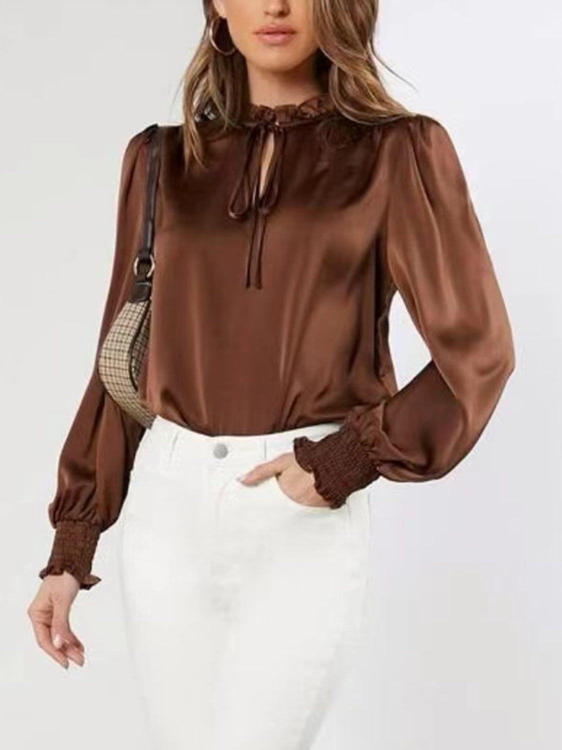 Frill Lantern Sleeve Blouse