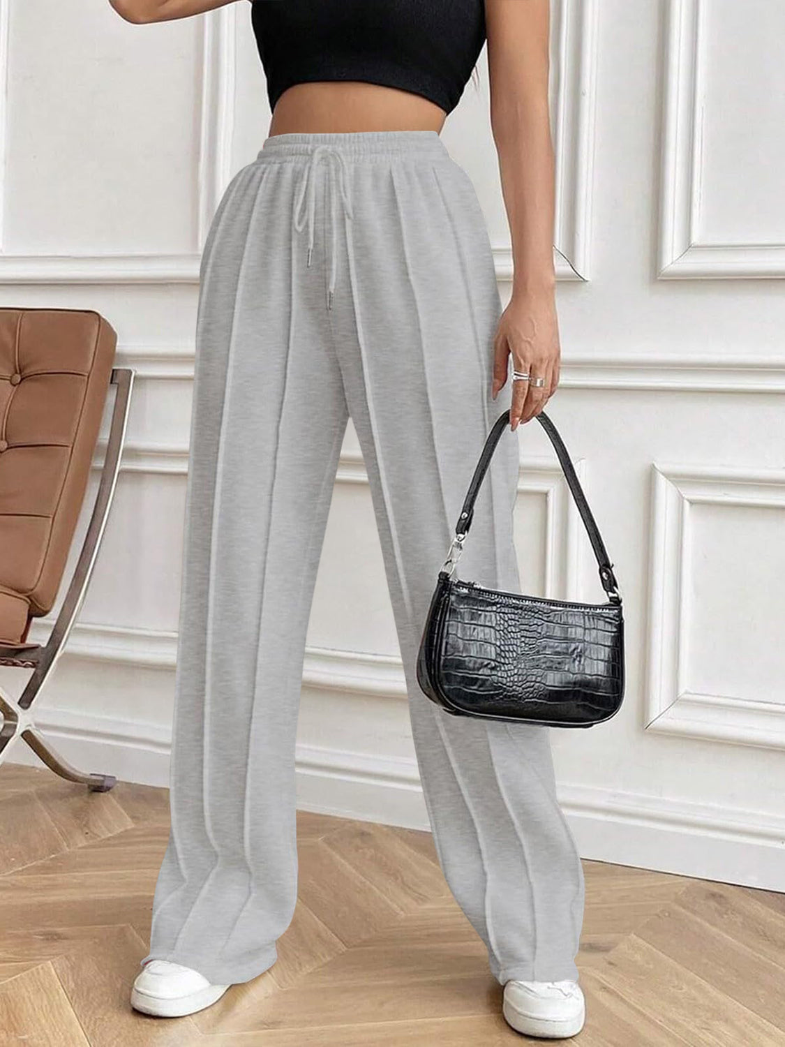 Elastic Waist Drawstring Pants