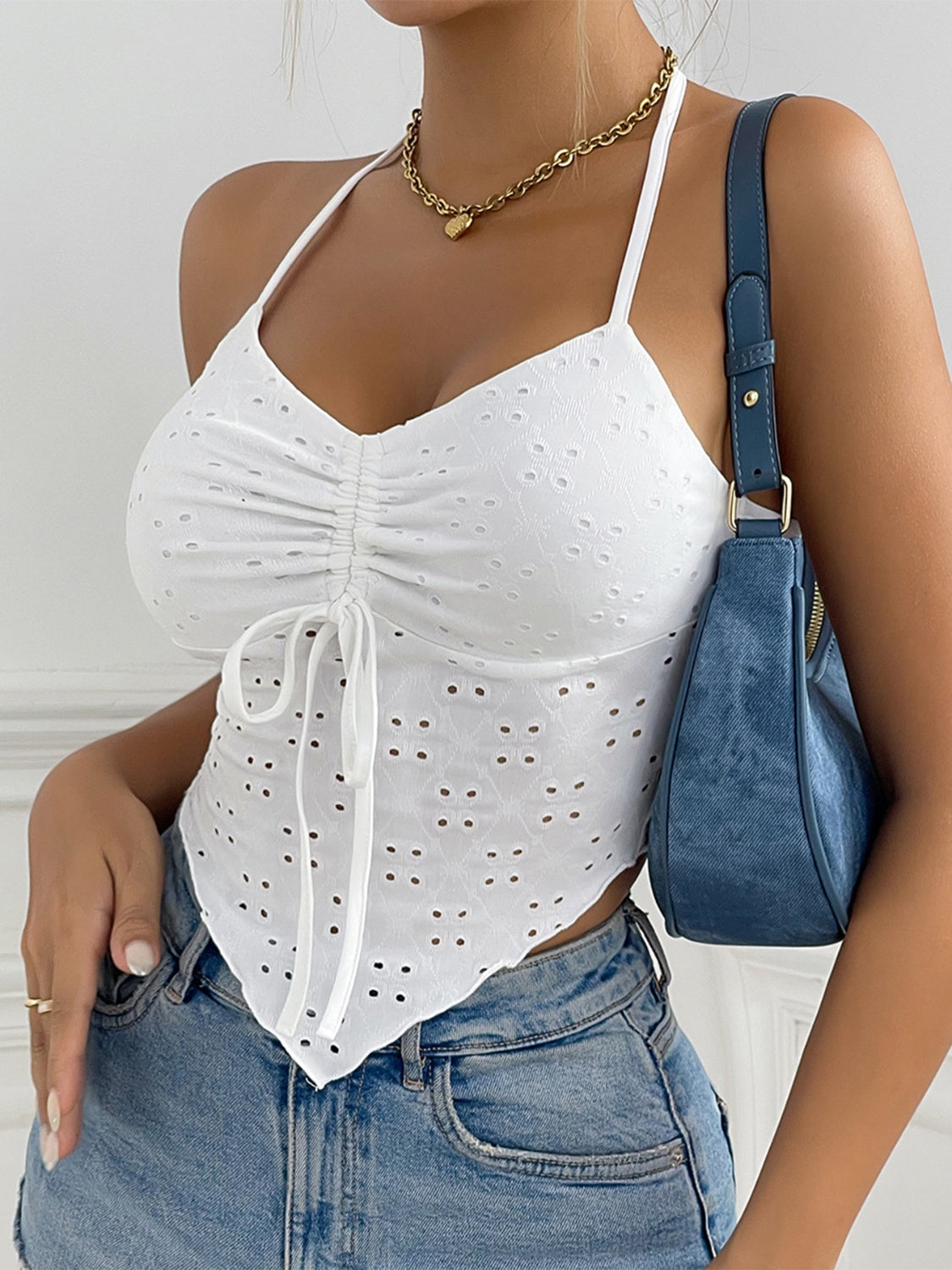 Eyelet Halter Cami