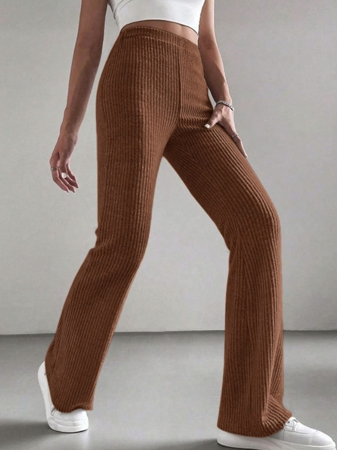 High-Waist Bootcut Pants