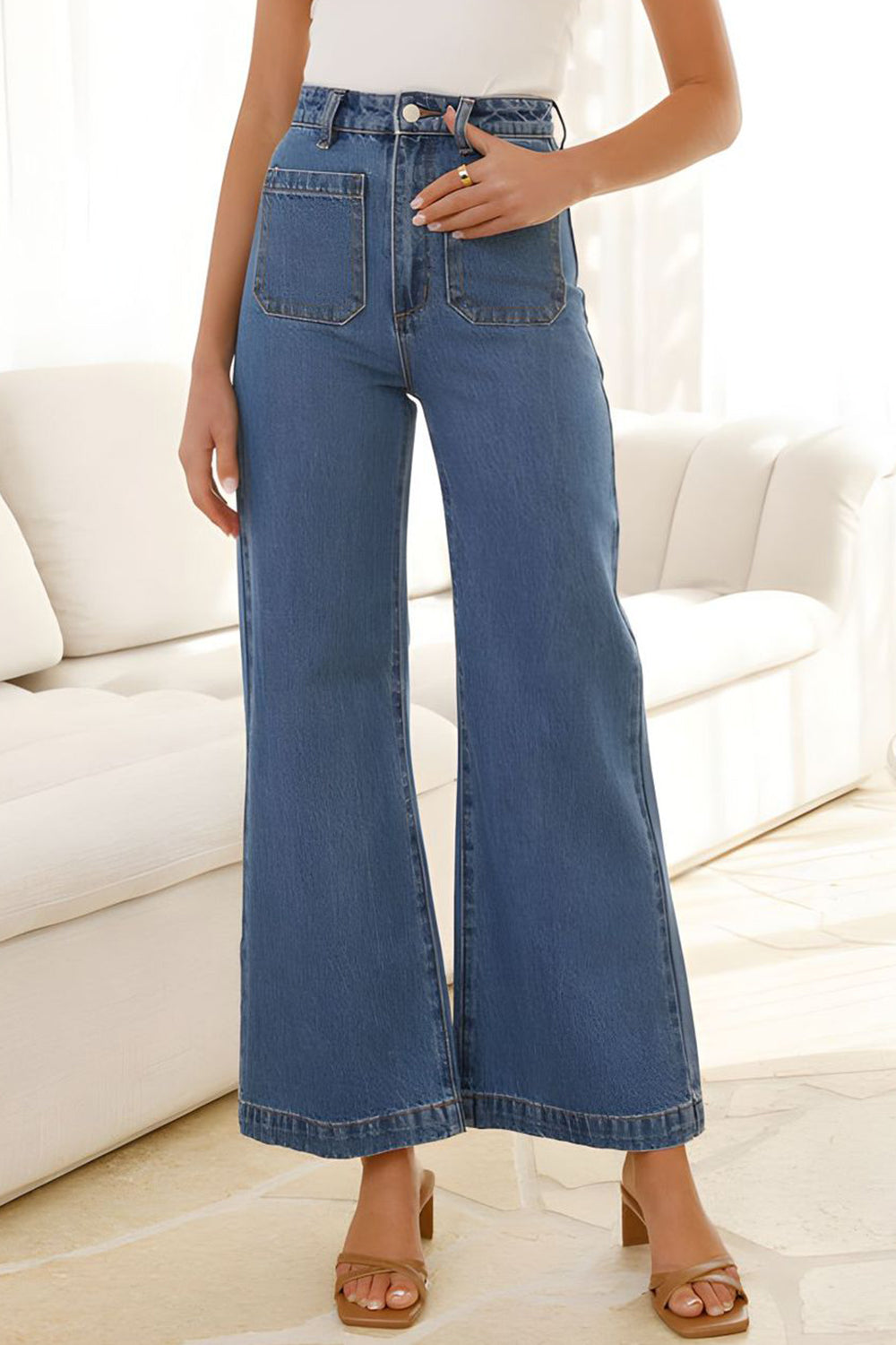 High-Waist Bootcut Jeans