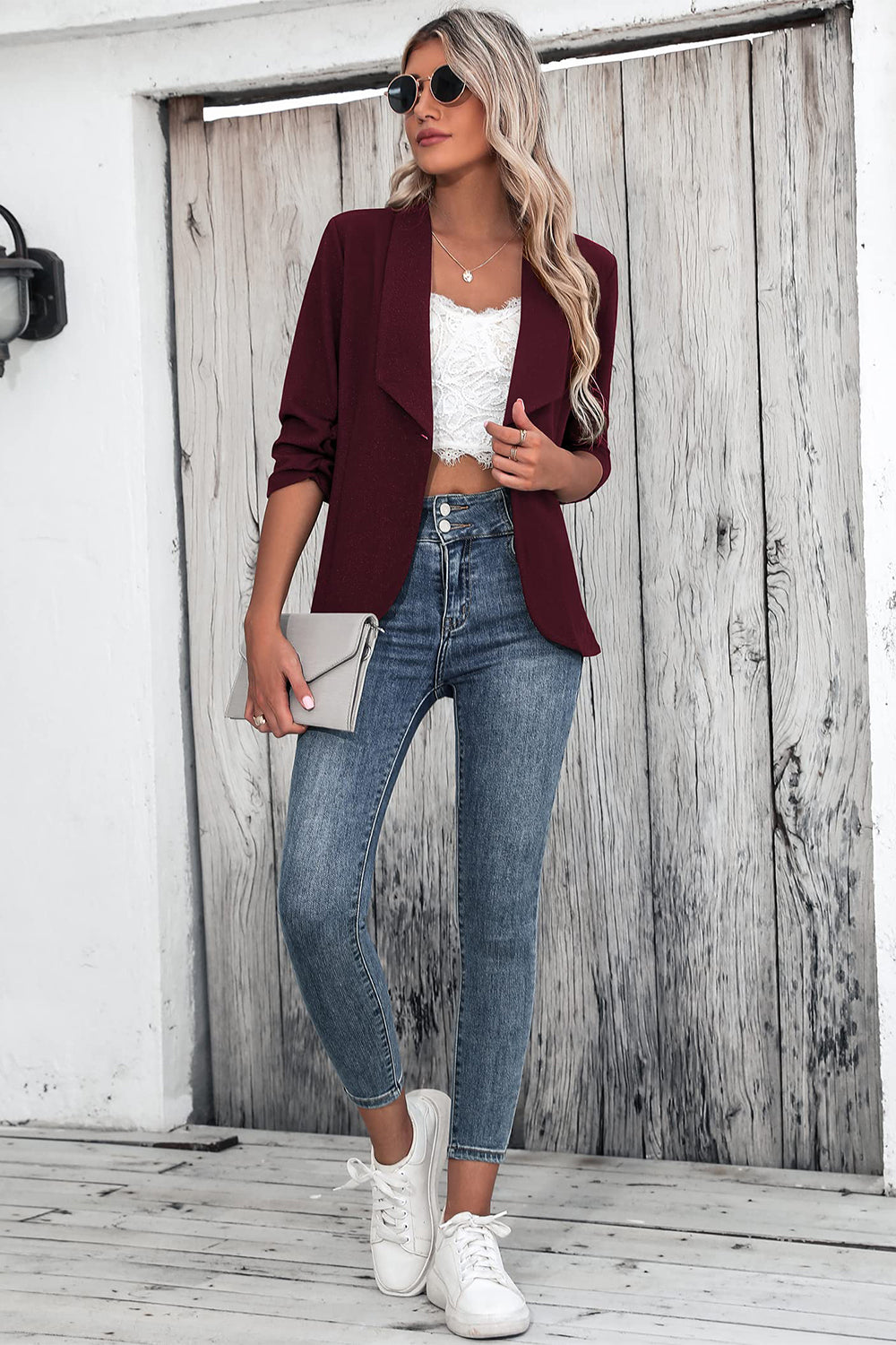 Ruched Blazer