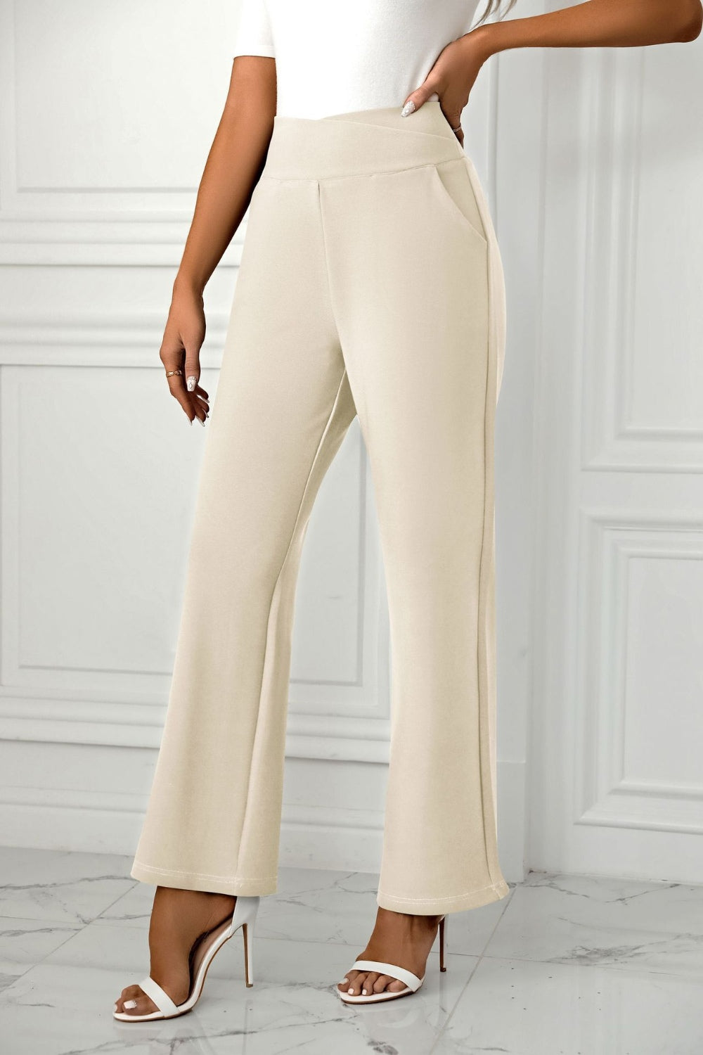 High-Waist Straight-Leg Pants