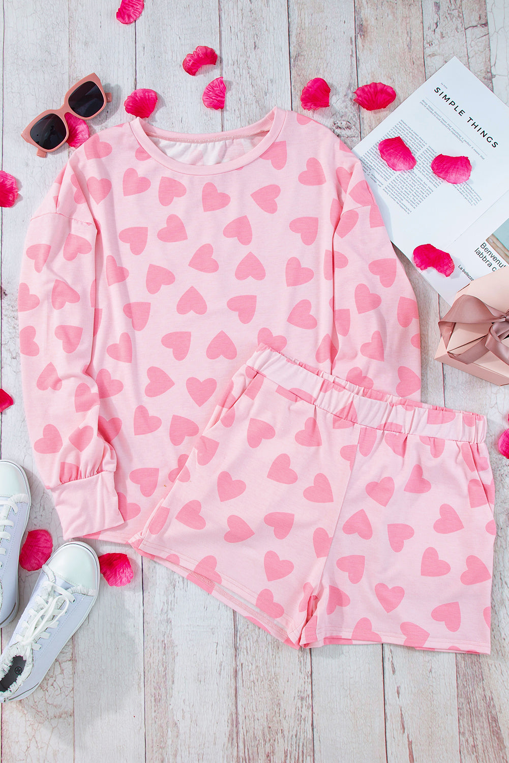 Heart Print Lounge Set