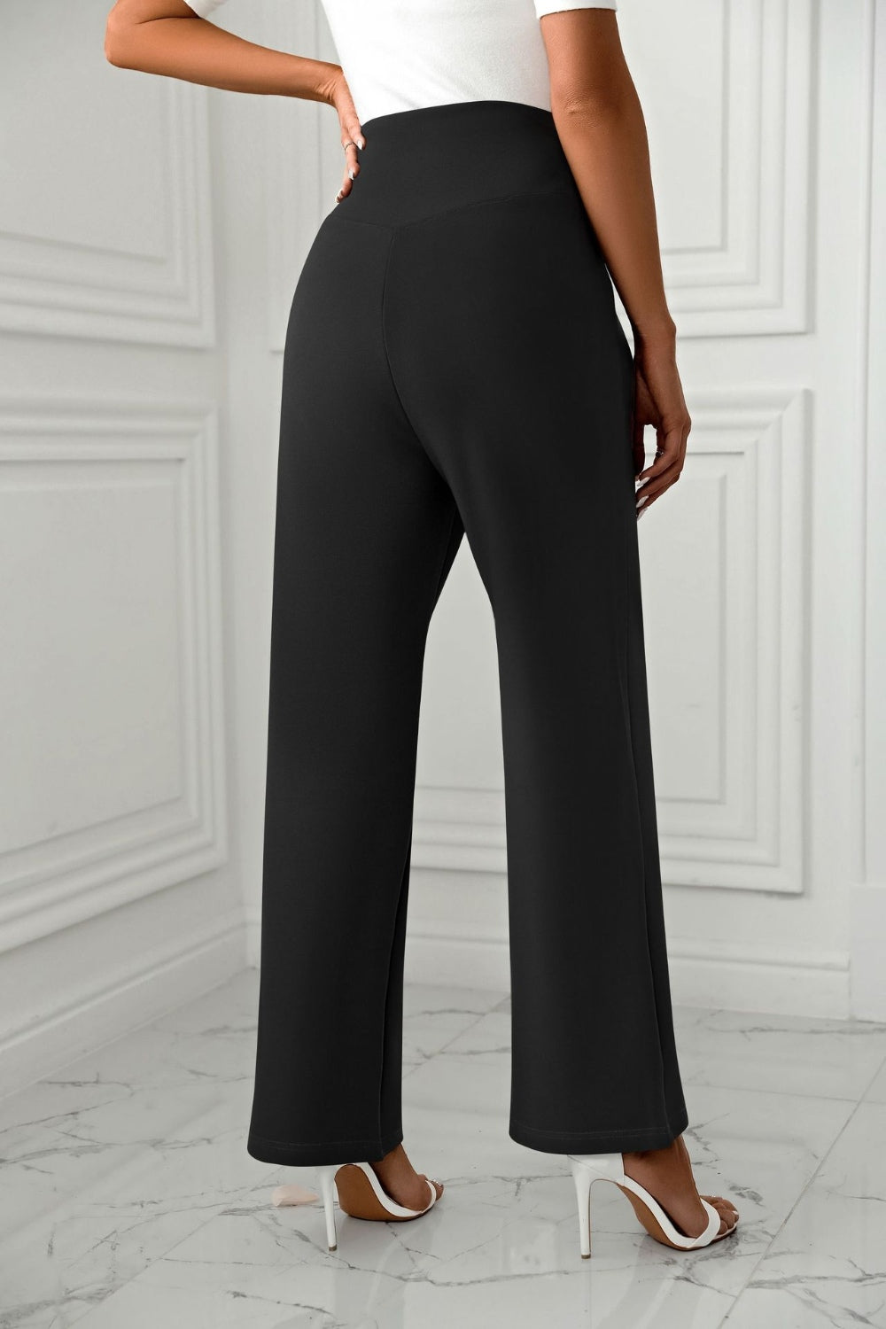 High-Waist Straight-Leg Pants