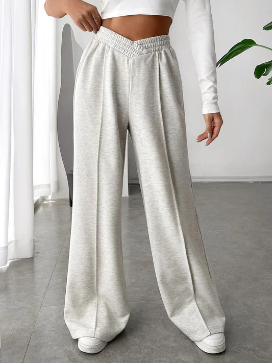 Elastic Waist Wide-Leg Pants