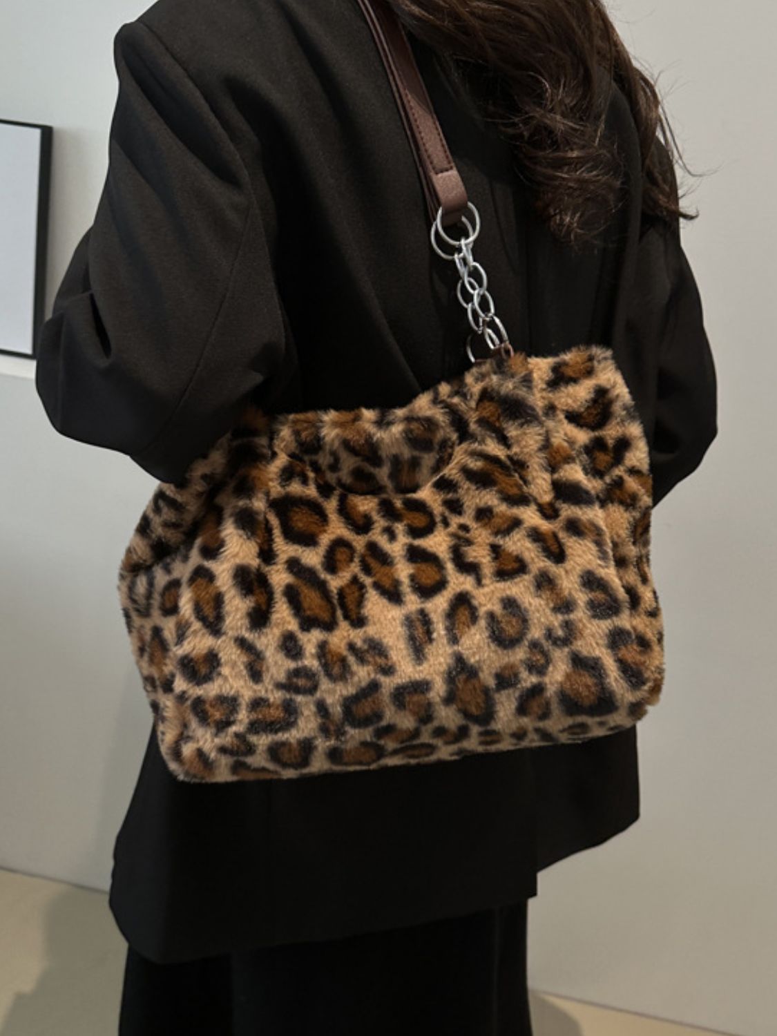 Faux Fur Leopard Bag