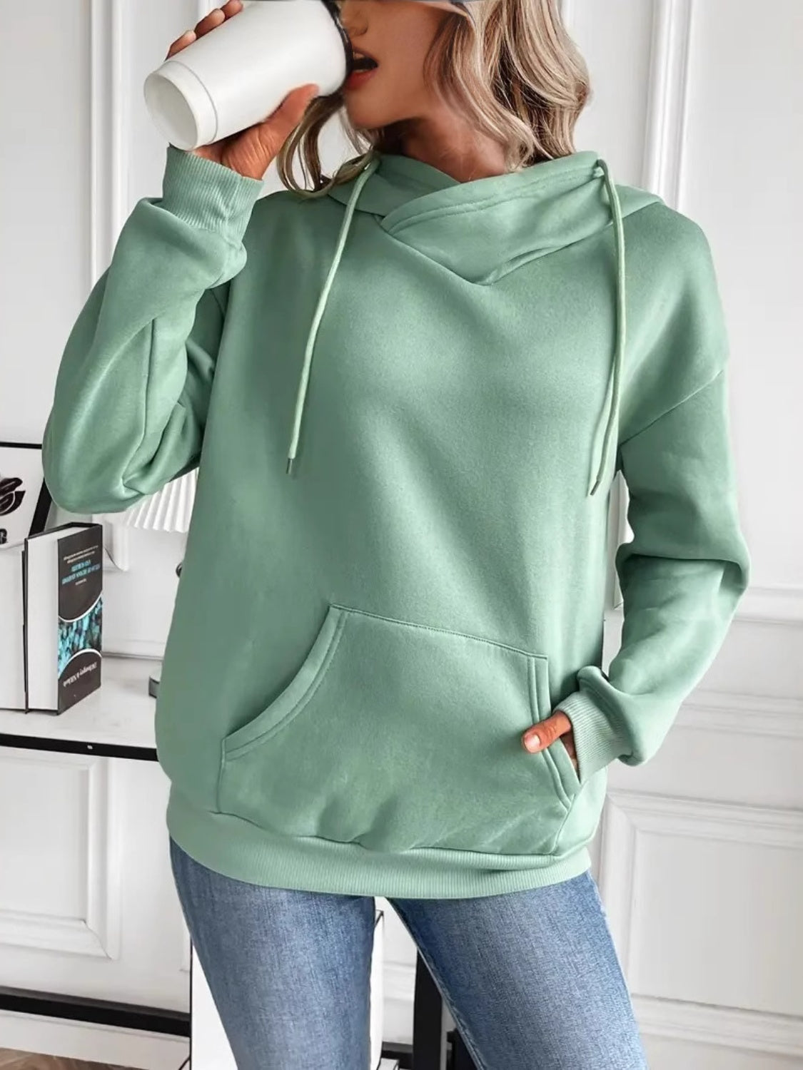 Drawstring Kangaroo Hoodie