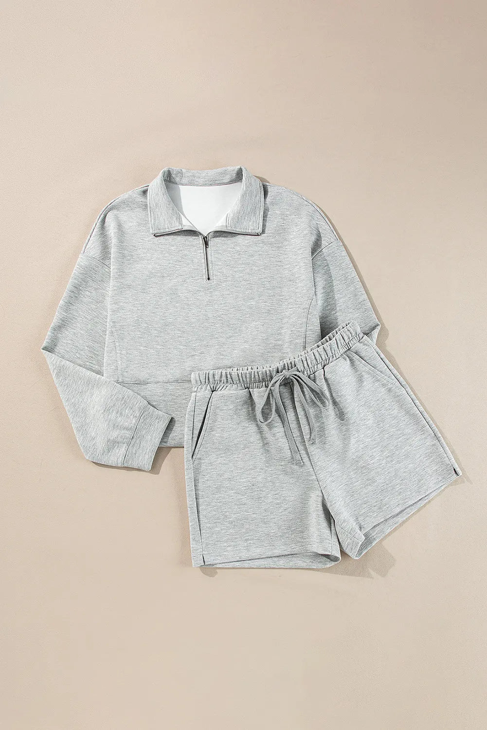 Half-Zip Top & Drawstring Shorts Set