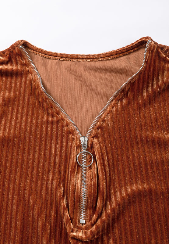 Half-Zip Chain Detail T-Shirt