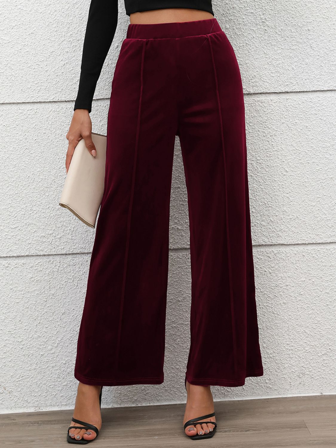 Stretch Wide-Leg Pants