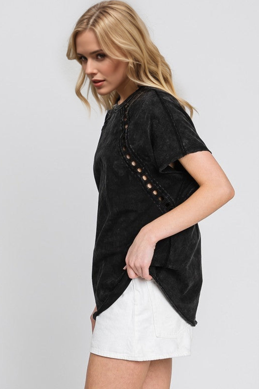 Cutout Round Neck T-Shirt