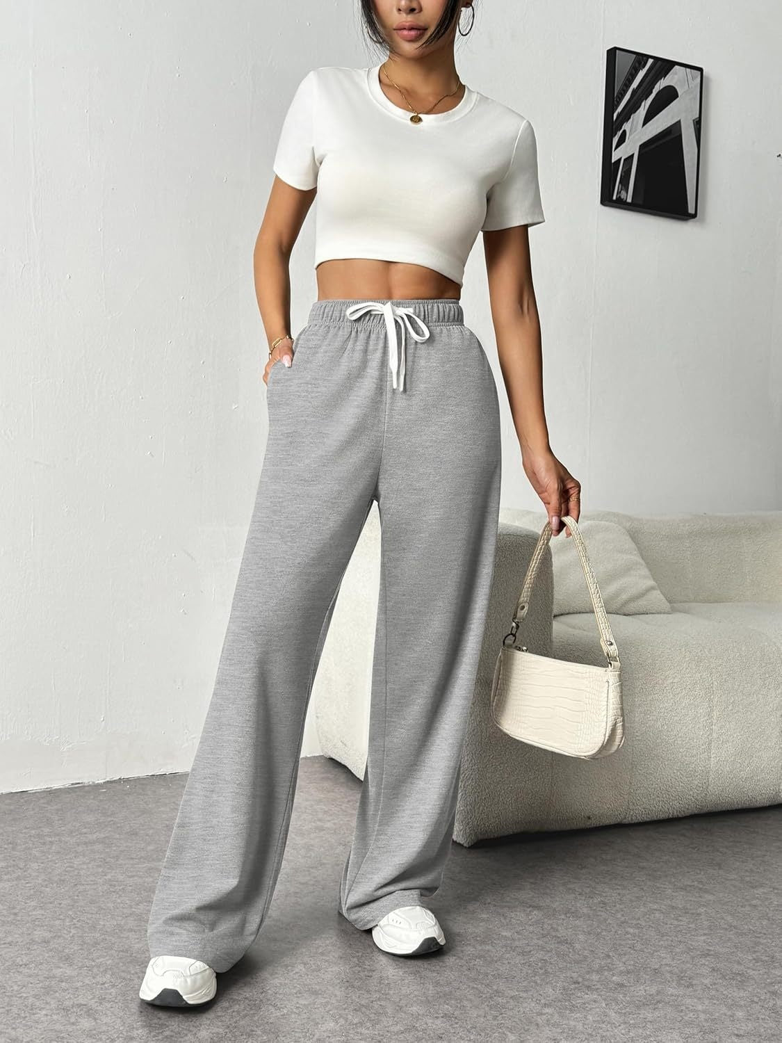 Drawstring Wide-Leg Pants