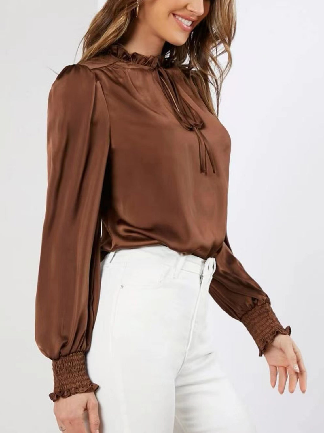 Frill Lantern Sleeve Blouse