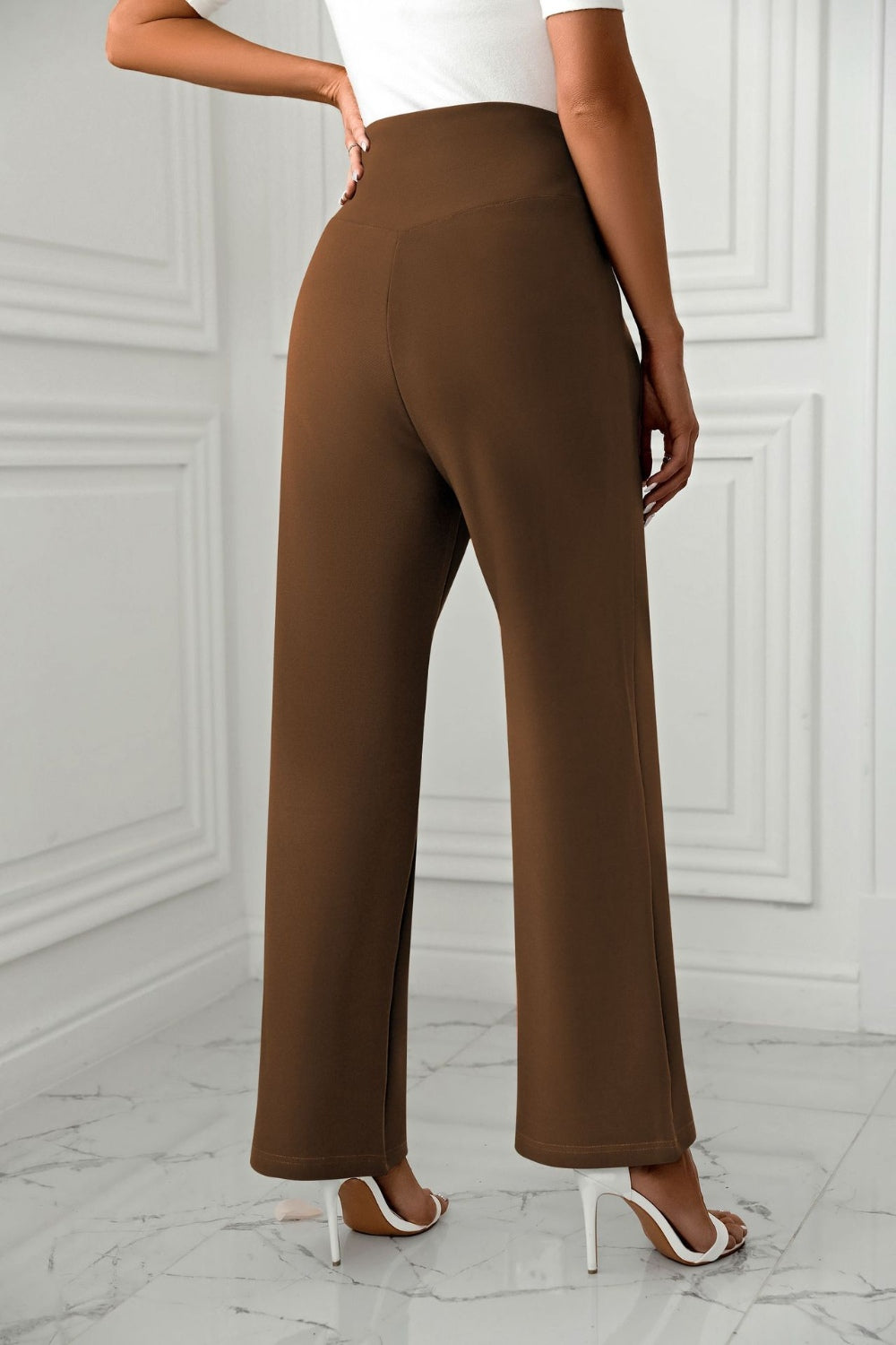 High-Waist Straight-Leg Pants