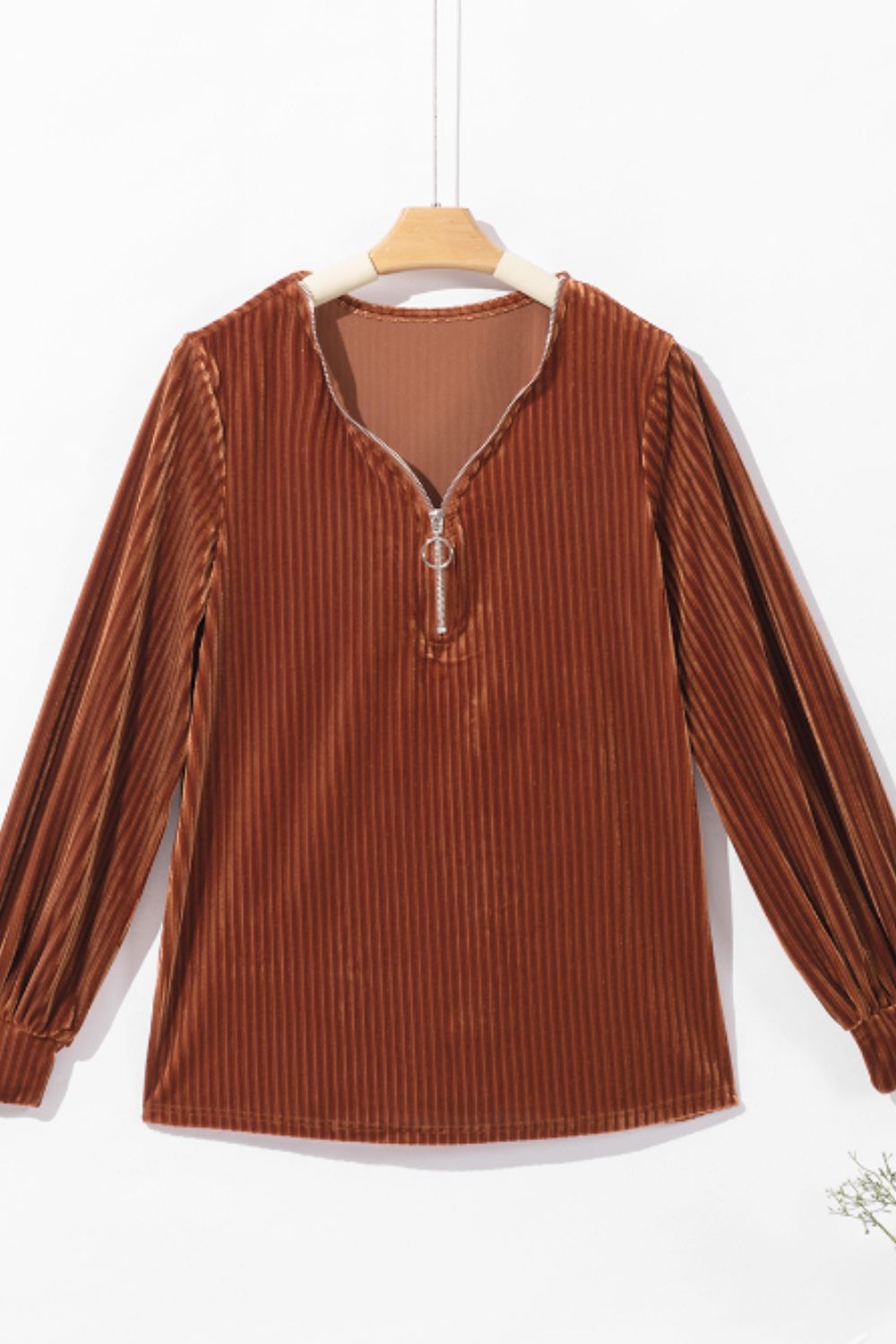 Half-Zip Chain Detail T-Shirt