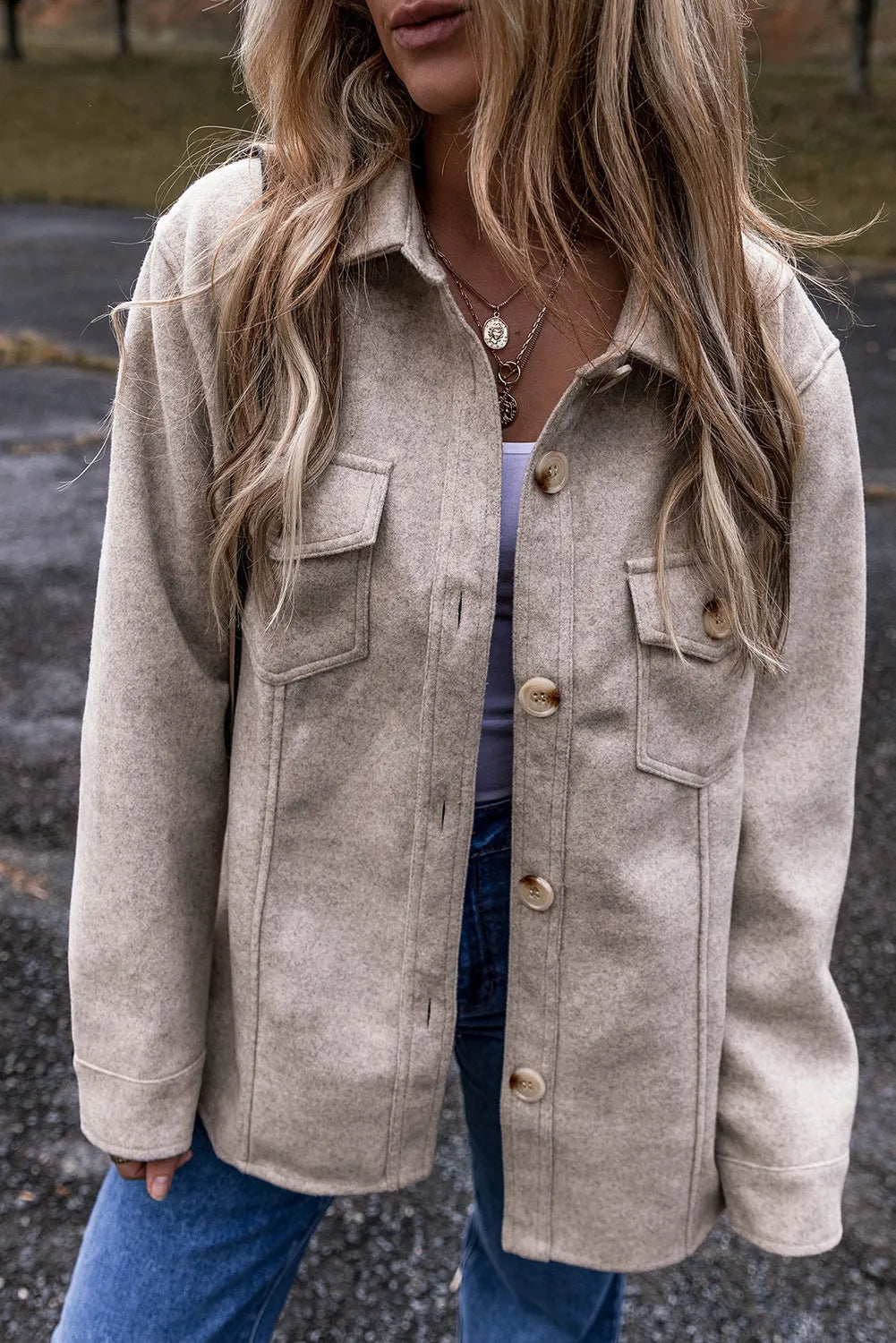 Button-Up Long Sleeve Jacket