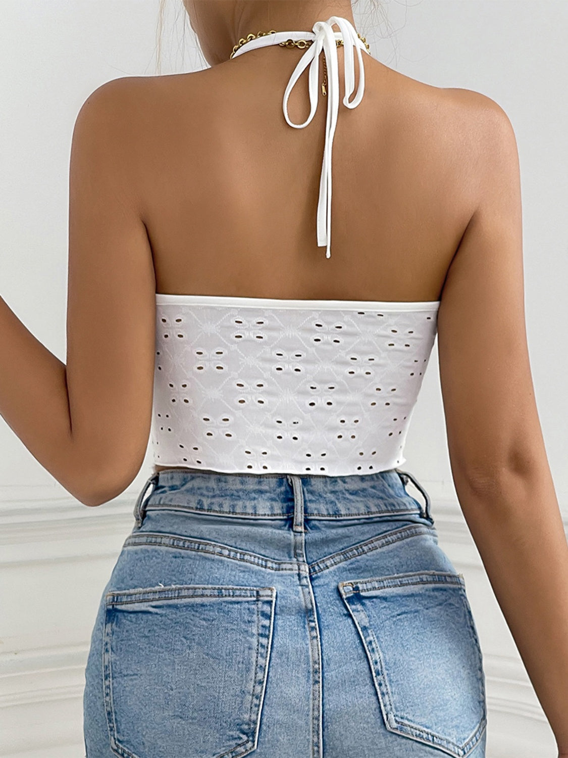 Eyelet Halter Cami