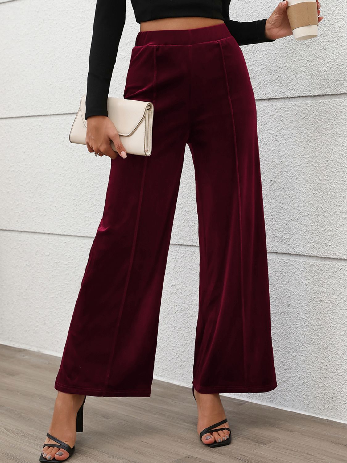 Stretch Wide-Leg Pants